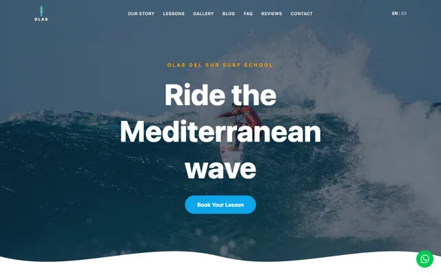 Screenshot of Olas del Sur Surf School