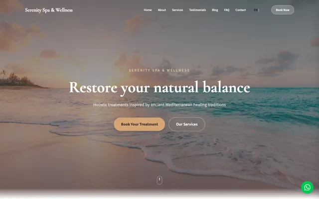 Screenshot of Serenity Spa & Wellness